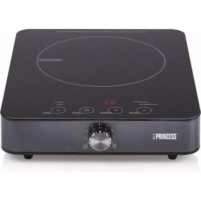 Princess 303010 Inductie Kookplaat - Vrijstaande inductieplaat - Digitaal - LED-display - 1800 Watt - Zwart - Elektrische kookplaat
