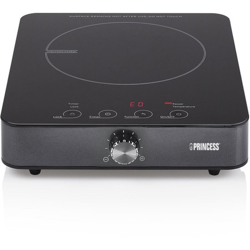 Princess 303010 Inductie Kookplaat - Vrijstaande inductieplaat - Digitaal - LED-display - 1800 Watt - Zwart - Elektrische kookplaat