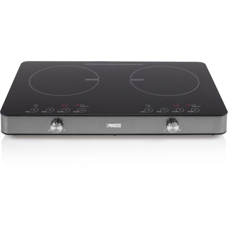 Princess 303011 Dubbele Inductie Kookplaat - Vrijstaand - Digitaal - LED-display - 3100 Watt - Zwart