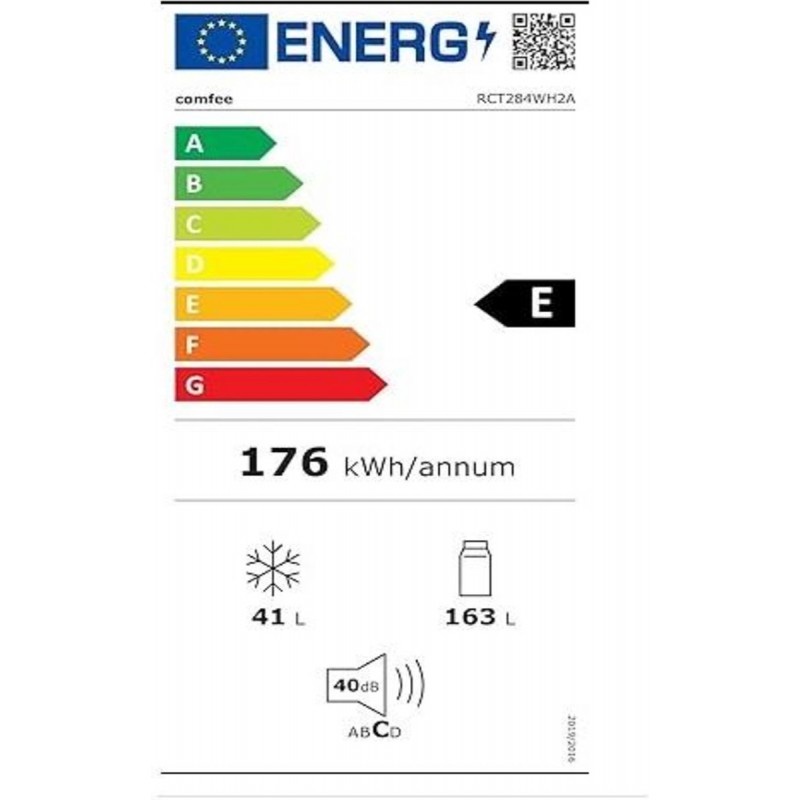 Comfeè RCT284WH2A - Koel- vriescombinatie - 143 cm hoog