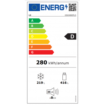Schademodel - LG GSGV80EPLD InstaView - Amerikaanse koelkast - breedte 91.3 cm - hoogte 179 cm - inhoud 635 l - NoFrost