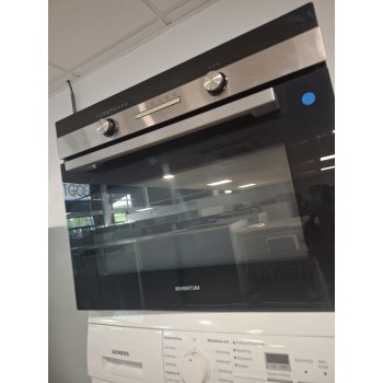 Refurbished - Inventum IMC6150RK - Inbouw combi-oven - Hetelucht - Magnetron - Grill - 50 liter - 45 cm hoog - Tot 250 graden - Zwart/RVS