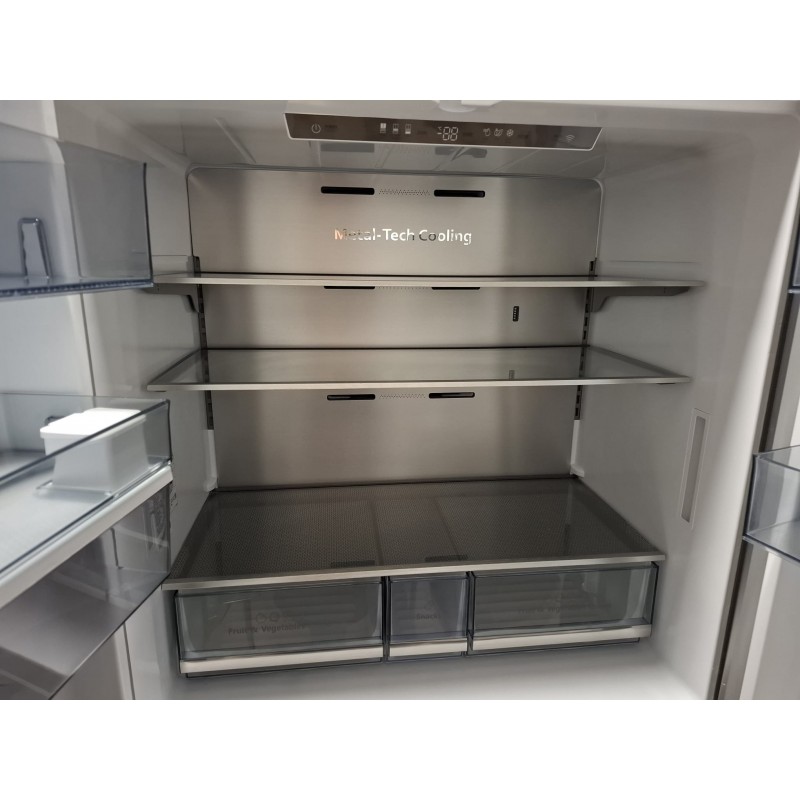 Refurbished - Hisense RF749N4SWSE amerikaanse koelkast Vrijstaand 579 l E Roestvrijstaal 