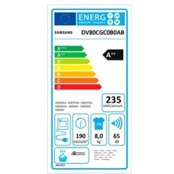 Samsung DV80CGC0B0AB Serie 5 Slimme Warmtepompdroger 8kg