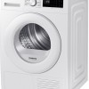 Samsung DV90DG52A0TE, Vrijstaand, Voorbelading, Warmtepomp, Wit, Knoppen, Draaiknop, Glazen deur
