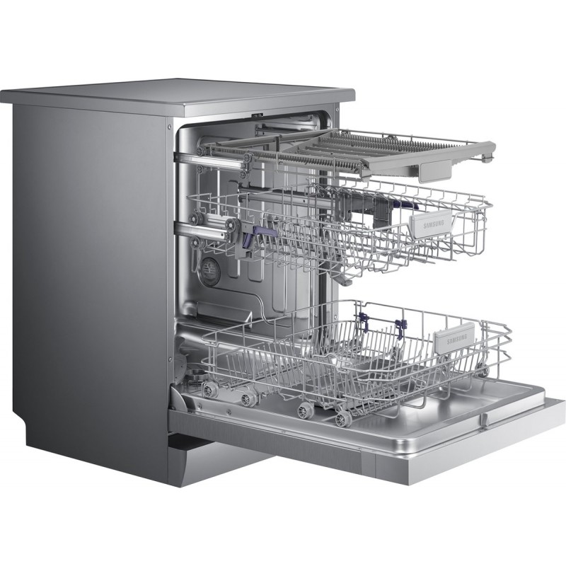Samsung DW60M6050FS - Vrijstaande vaatwasser - Besteklade - RvS - Uitgestelde start timer - AquaStop-functie - 44 dB
