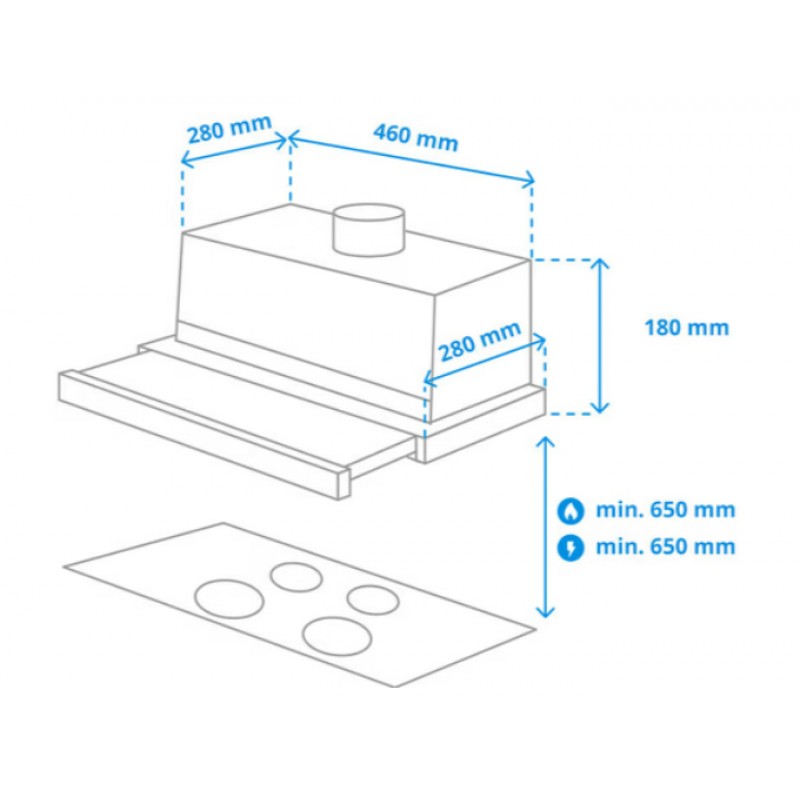 Samsung NK24M1030IS - Inbouw Afzuigkap
