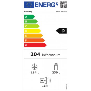 Samsung RB34C600DSA Vrijstaand 344 l D Zilver