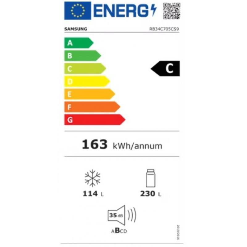 Samsung RB34C705CS9 - koel-vriescombinatie - 185 cm - No Frost - Energielabel C