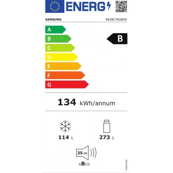 Samsung RB38C7B5BS9/EF - Koel-vriescombinatie - Zilver - Met Wi-Fi
