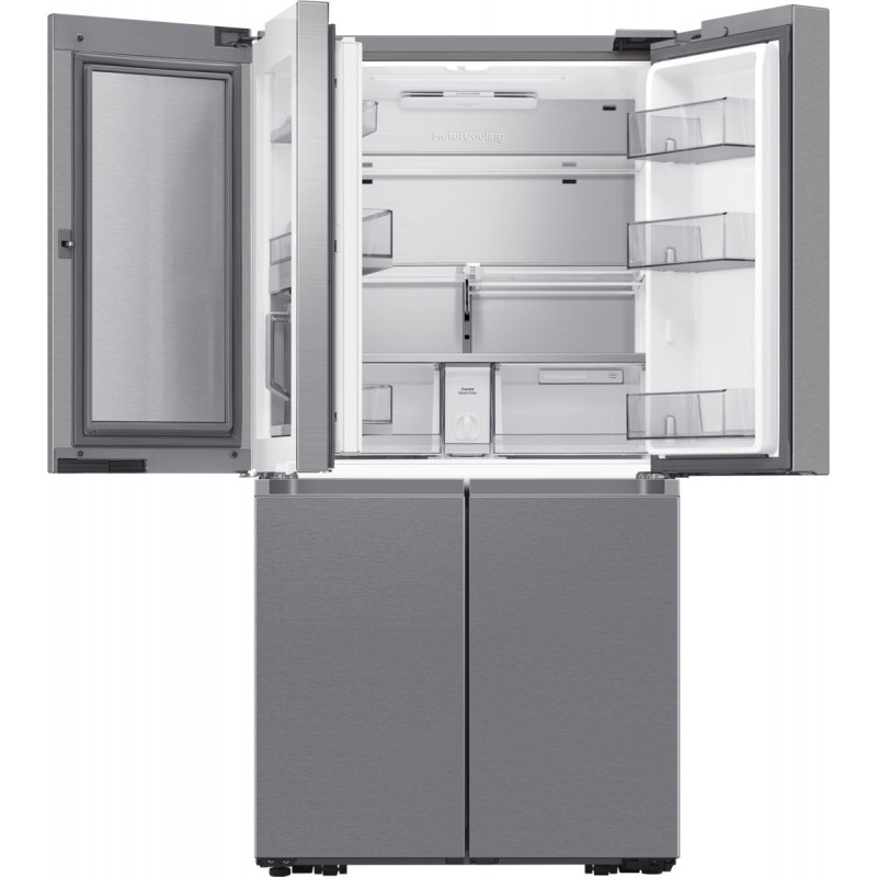 Samsung RF65DG960ESR, Vrijstaand, Multideur, Roestvrijstaal, 4 deur(en), Binnenin, Glas