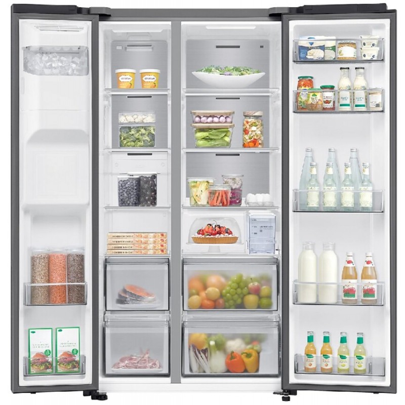 Samsung RS70F65KEF - Amerikaanse Koelkast - Vrijstaand - Zwart - Smart things - No Frost - 36 dB - Water dispenser - IJsmaker - IJsblokjesautomaat