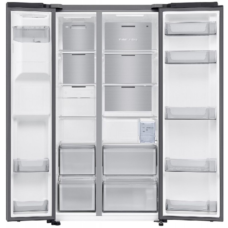 Samsung RS70F65KEF - Amerikaanse Koelkast - Vrijstaand - Zwart - Smart things - No Frost - 36 dB - Water dispenser - IJsmaker - IJsblokjesautomaat