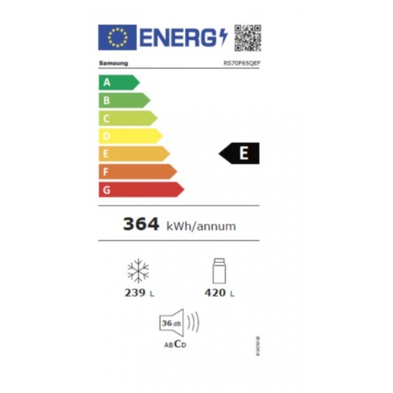 Samsung Bespoke Series 6 Amerikaanse stijl koel-vriescombinatie 50/50 Total No Frost - Zwart - RS70F65QEFEU [Energieklasse E]