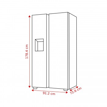 SAMSUNG RS70F66KCF - Amerikaanse koelkast - breedte 91.2 cm - hoogte 178.4 cm - inhoud 634 l - NoFrost