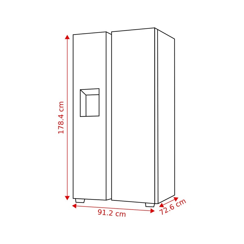 SAMSUNG RS70F66KCF - Amerikaanse koelkast - breedte 91.2 cm - hoogte 178.4 cm - inhoud 634 l - NoFrost