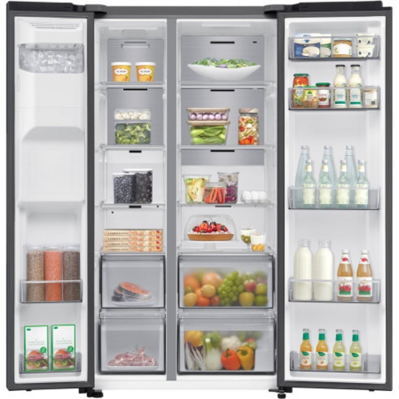 SAMSUNG RS70F66KCF - Amerikaanse koelkast - breedte 91.2 cm - hoogte 178.4 cm - inhoud 634 l - NoFrost
