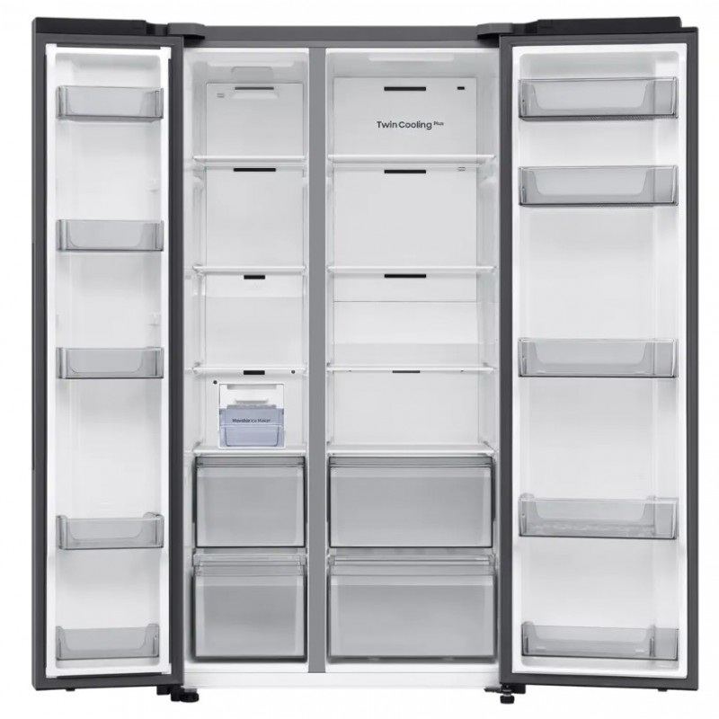 Samsung RS70F67QCT Bespoke AI Serie 7 Amerikaanse koel-vriescombinatie zonder ijs- & waterdispenser – Zilver.