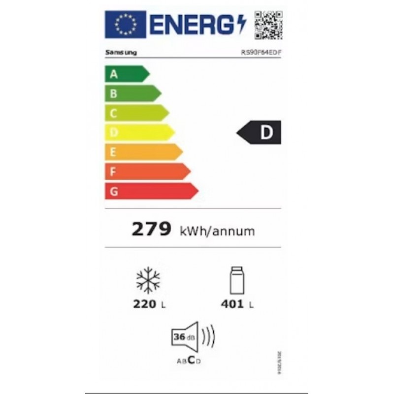 Samsung RS90F64EDFEF - Amerikaanse koel/vriescombinatie met mono Cooling - inhoud 396/218 liter - power Cool functie -  2 groente- en fruitladen, power Freeze functie - 2 vriesladen, slim indoor ijsmaker - Family Hub 9