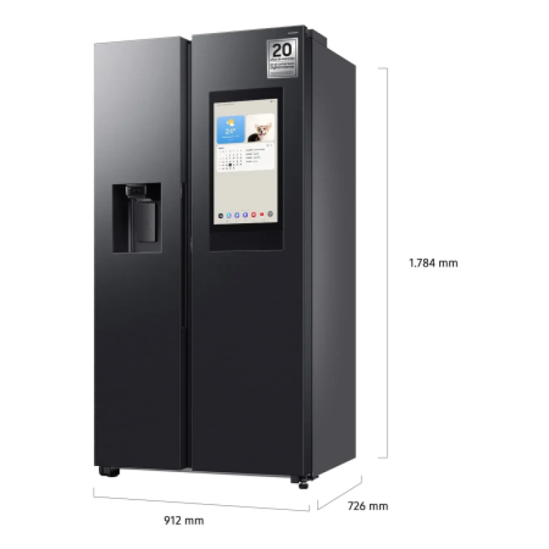Samsung Family Hub Rs90f66bef Amerikaanse Koel- Vriescombinatie - No Frost Technologie - 634 Liter Inhoud - Twin Cooling Plus - 178 Cm - Touchscreen