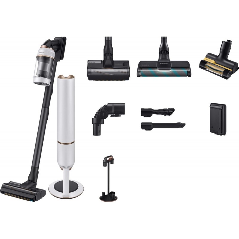 SAMSUNG VS20B95843W/GE - BESPOKE Jet Plus draadloze stofzuiger - 0,5 l - accuduur: tot 60 minuten - vervangbare accu - wit