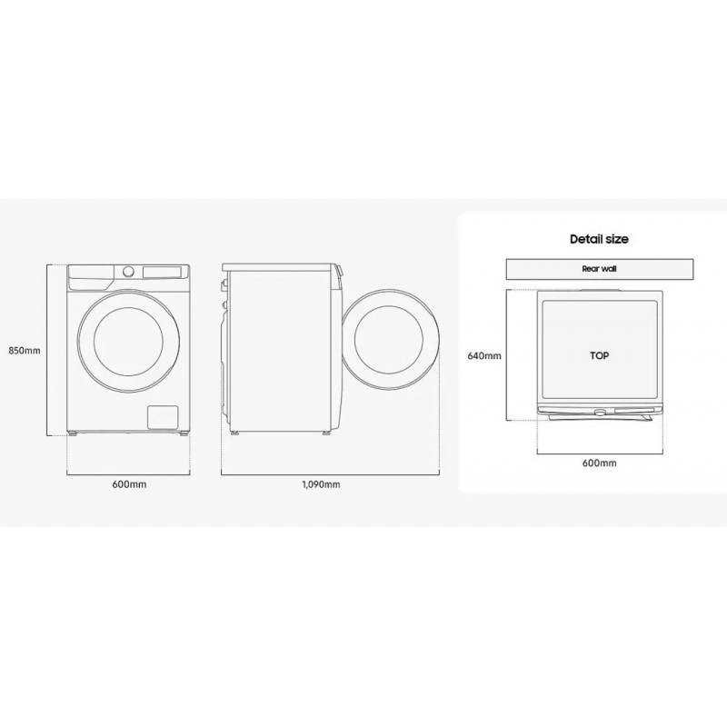 Samsung WD90DG6B85BEU1 – Was-droogcombinatie (Wit)  9 kg wassen • 6 kg drogen • 1400 toeren • Energieklasse D