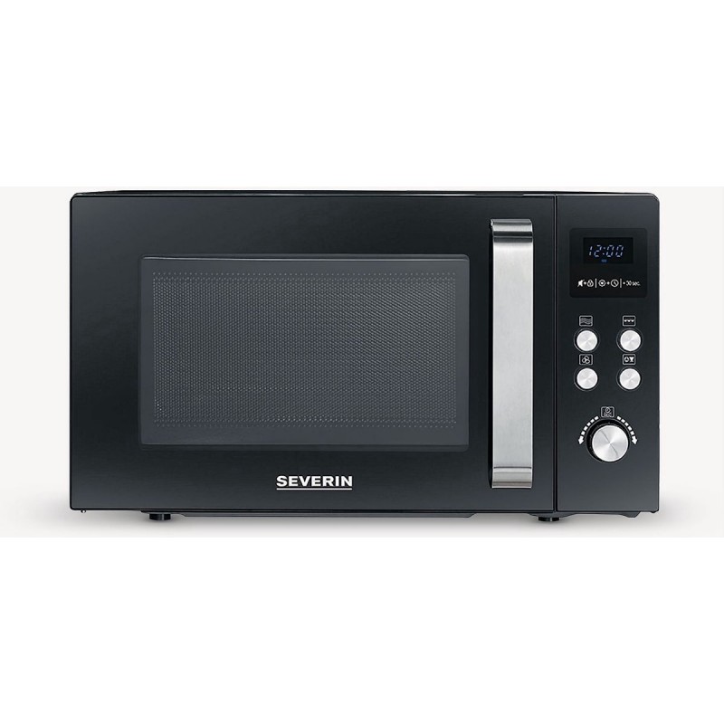 Severin MW 7752 - Combi magnetron met grill- en heteluchtfunctie - Incl. Pizzaplaat Ø 28 cm - 25 Liter - Timer en Automatische programma's - Zwart / Zilver