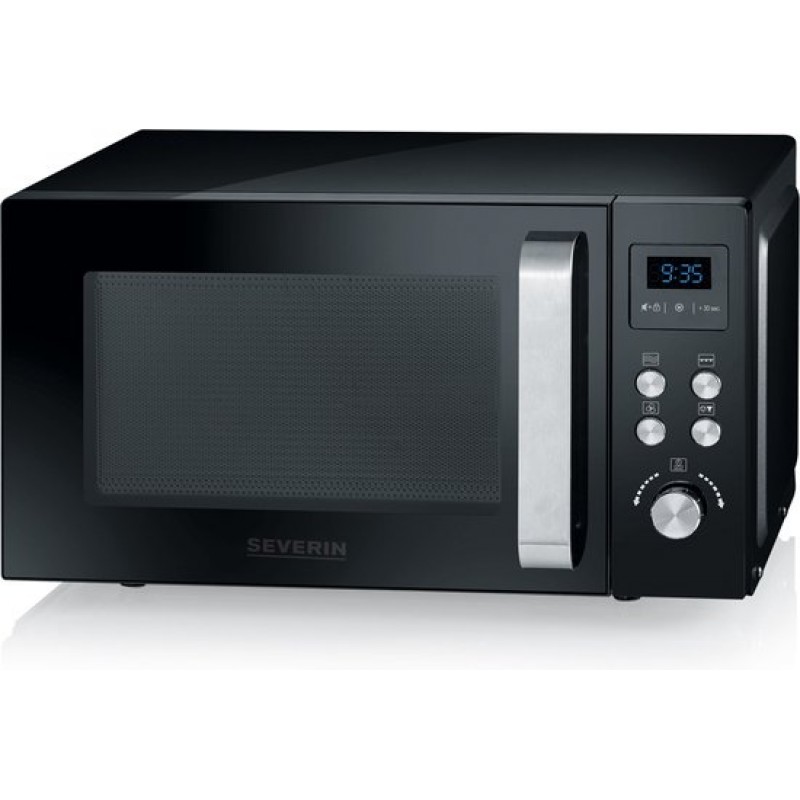 Severin MW 7752 - Combi magnetron met grill- en heteluchtfunctie - Incl. Pizzaplaat Ø 28 cm - 25 Liter - Timer en Automatische programma's - Zwart / Zilver
