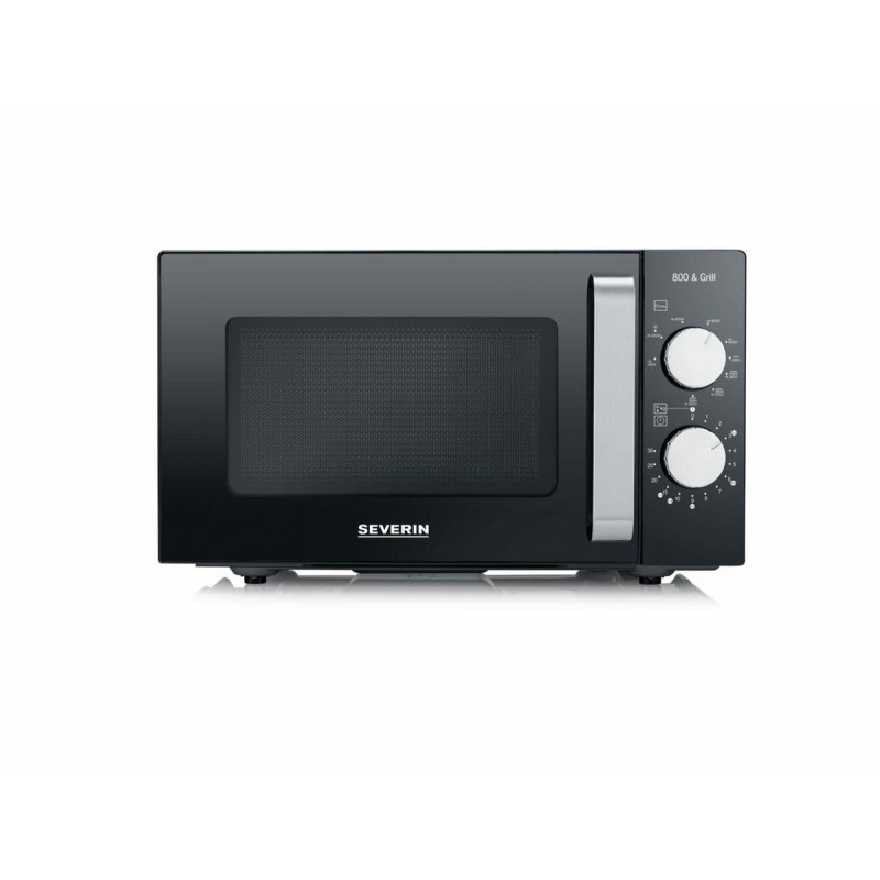 Severin MW 7762 2 Magnetron met Grill - Innovatieve vlakke glazen bodem - Koken op Twee Niveaus - 33% meer inhoud - 20 Liter - Zwart