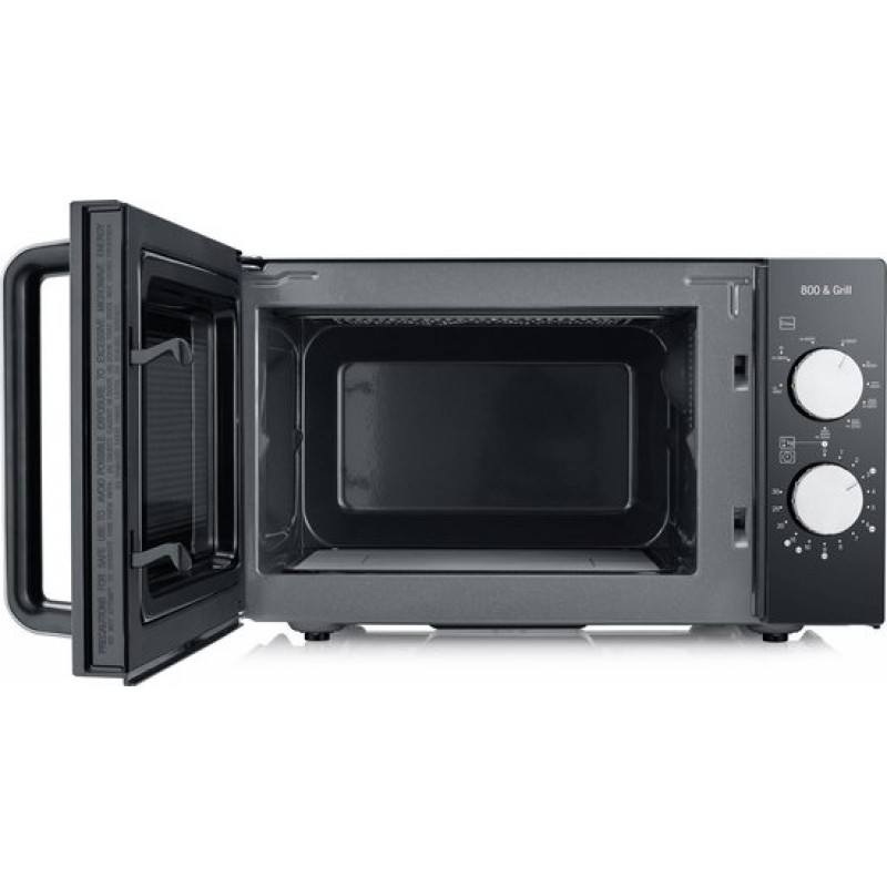 Severin MW 7762 2 Magnetron met Grill - Innovatieve vlakke glazen bodem - Koken op Twee Niveaus - 33% meer inhoud - 20 Liter - Zwart