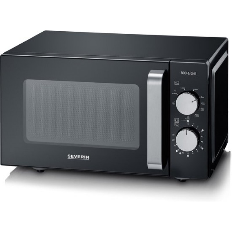 Severin MW 7762 2 Magnetron met Grill - Innovatieve vlakke glazen bodem - Koken op Twee Niveaus - 33% meer inhoud - 20 Liter - Zwart