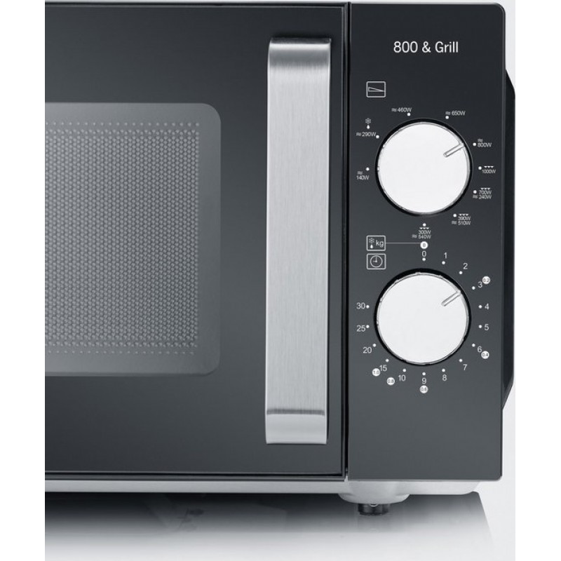 Severin MW 7762 2 Magnetron met Grill - Innovatieve vlakke glazen bodem - Koken op Twee Niveaus - 33% meer inhoud - 20 Liter - Zwart