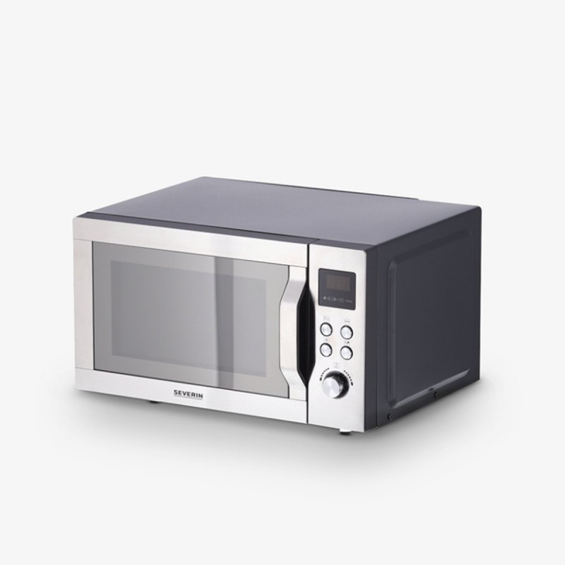 Severin MW 7777 Combi magnetron - Glazen Bodem zonder Draaiplateau - Ultra-Hetelucht tot 230 °C - 25 Liter - RVS