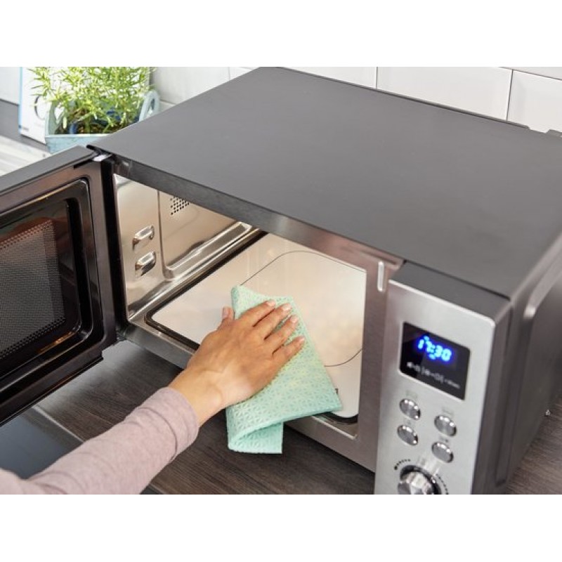 Severin MW 7777 Combi magnetron - Glazen Bodem zonder Draaiplateau - Ultra-Hetelucht tot 230 °C - 25 Liter - RVS
