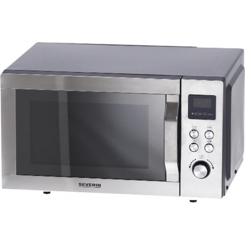 Severin MW 7777 Combi magnetron - Glazen Bodem zonder Draaiplateau - Ultra-Hetelucht tot 230 °C - 25 Liter - RVS