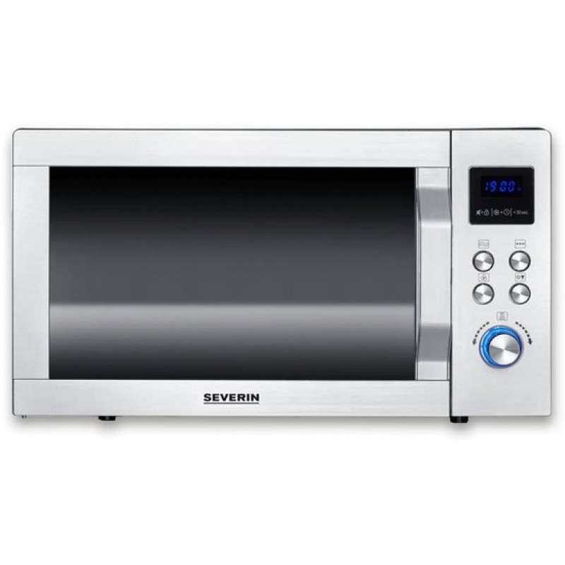 Severin MW 7777 Combi magnetron - Glazen Bodem zonder Draaiplateau - Ultra-Hetelucht tot 230 °C - 25 Liter - RVS