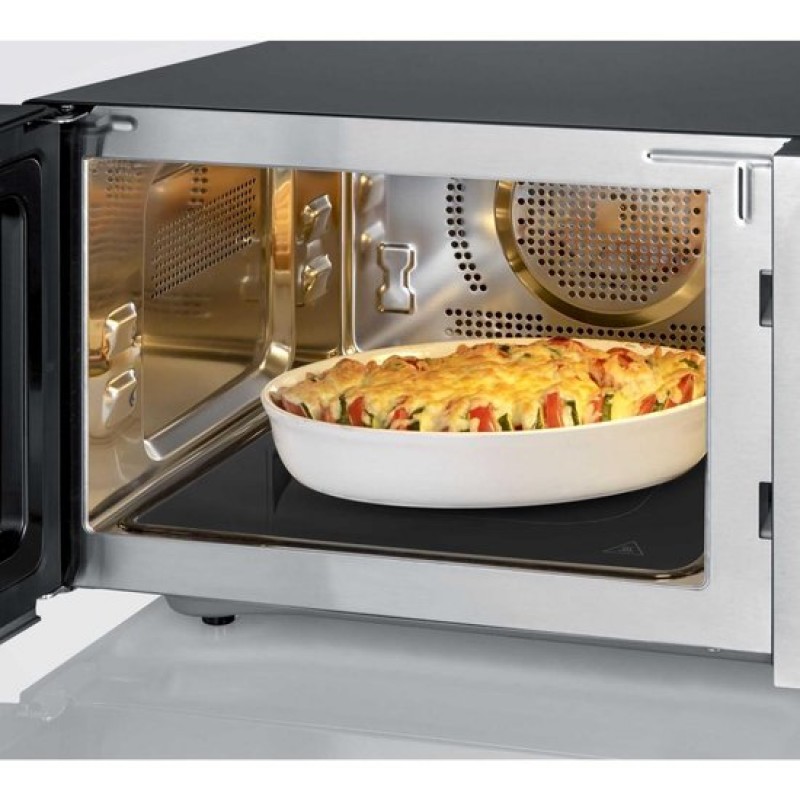 Severin MW 7777 Combi magnetron - Glazen Bodem zonder Draaiplateau - Ultra-Hetelucht tot 230 °C - 25 Liter - RVS