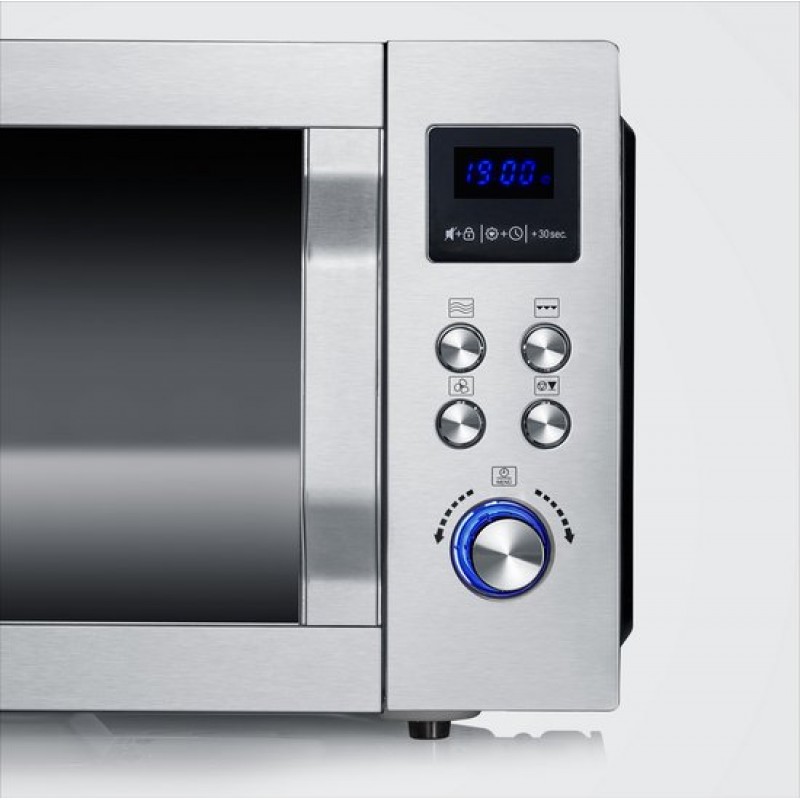 Severin MW 7777 Combi magnetron - Glazen Bodem zonder Draaiplateau - Ultra-Hetelucht tot 230 °C - 25 Liter - RVS