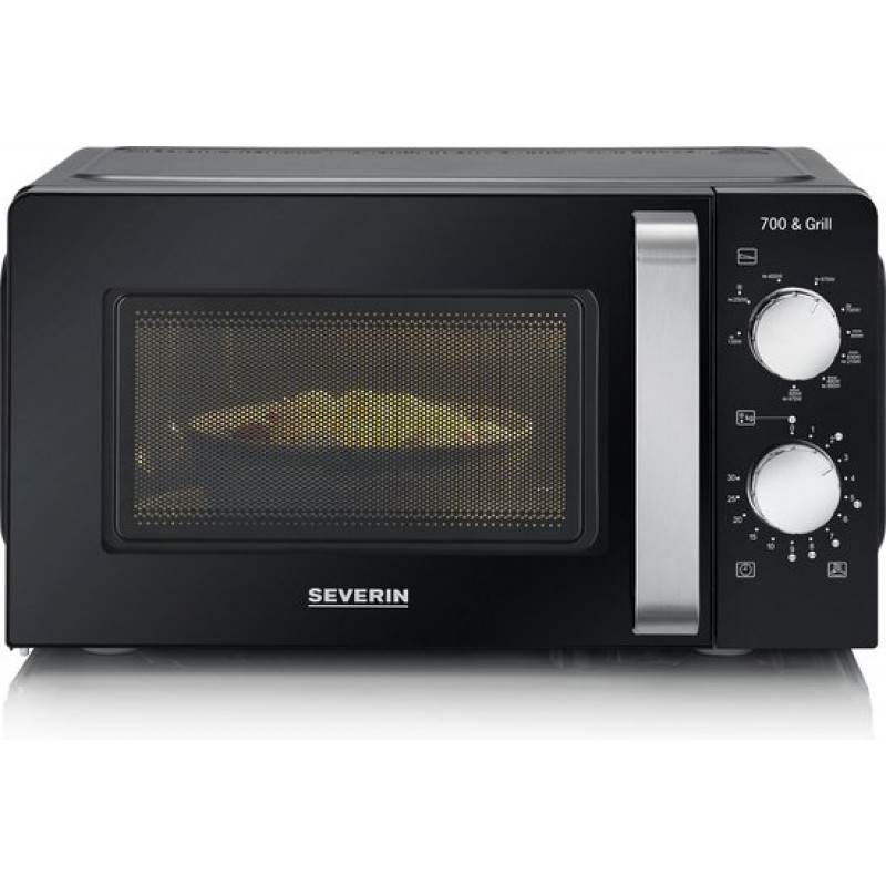 Severin MW 7781 - Magnetron met grill - 17 liter - Draaiknop bediening - Zwart