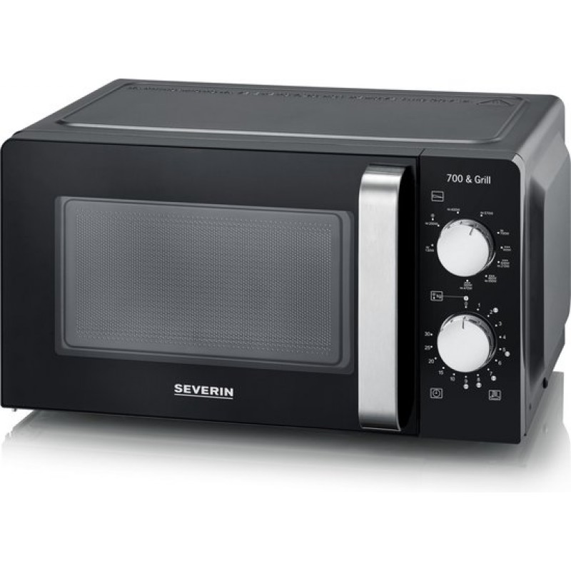 Severin MW 7781 - Magnetron met grill - 17 liter - Draaiknop bediening - Zwart