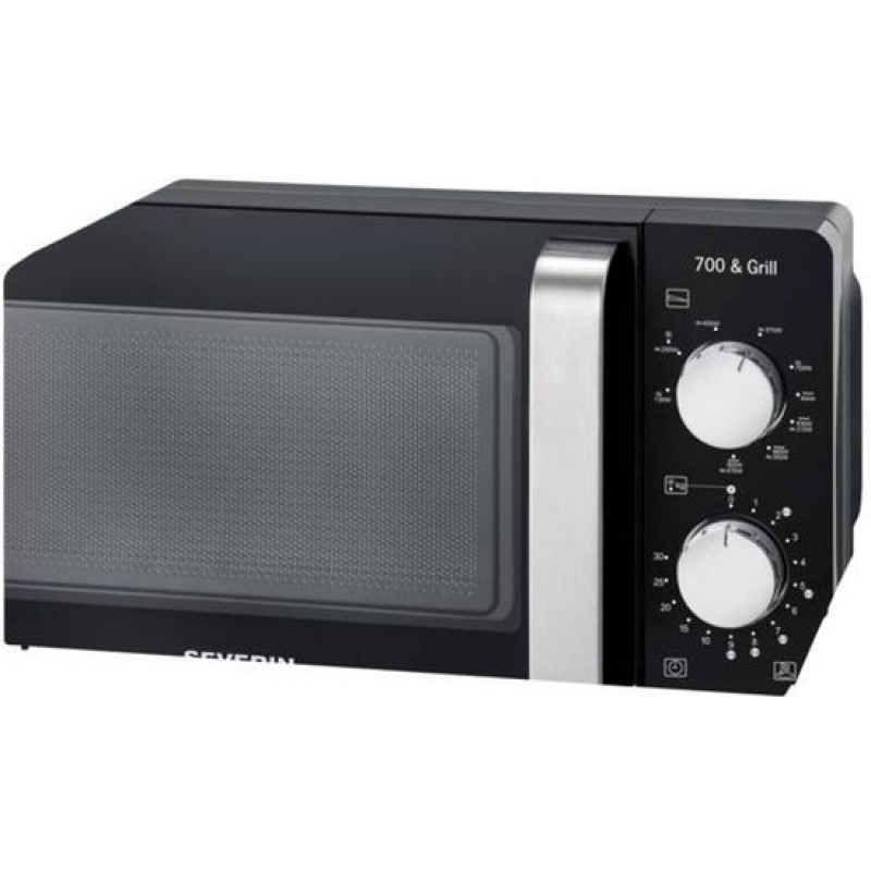 Severin MW 7781 - Magnetron met grill - 17 liter - Draaiknop bediening - Zwart