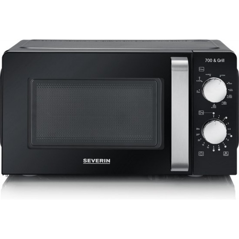 Severin MW 7781 - Magnetron met grill - 17 liter - Draaiknop bediening - Zwart