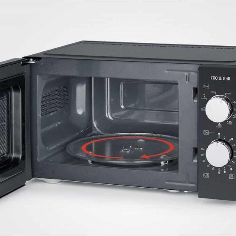 Severin MW 7781 - Magnetron met grill - 17 liter - Draaiknop bediening - Zwart