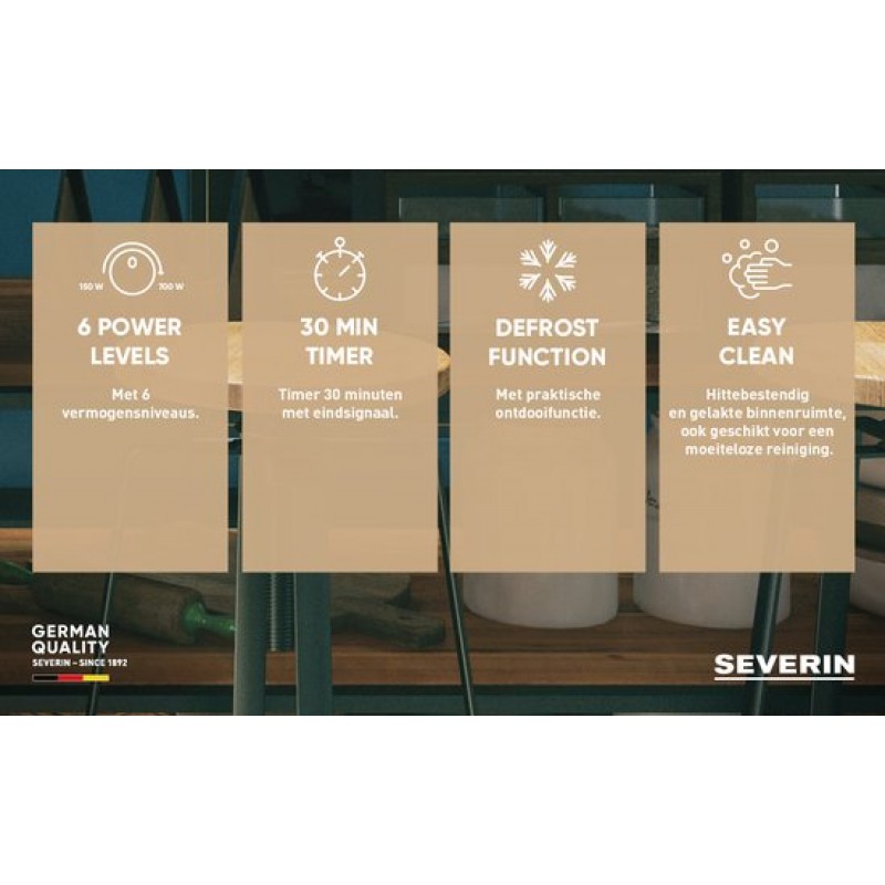 Severin MW 7885 -Solo magnetron - 17 Liter - 6 Vermogensstanden - Compact - Wit