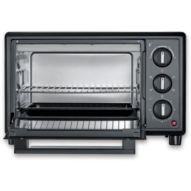 Severin TO 2079 Bak- en Toastoven met Pizzasteen & Draaispit - Hetelucht - 20 Liter - 1600 W