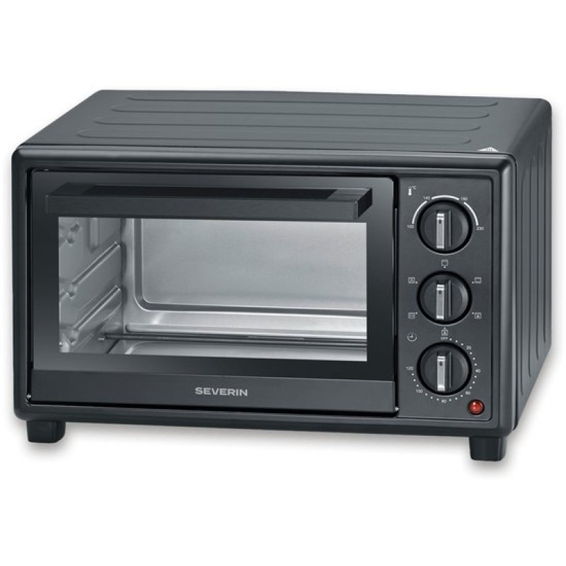 Severin TO 2079 Bak- en Toastoven met Pizzasteen & Draaispit - Hetelucht - 20 Liter - 1600 W