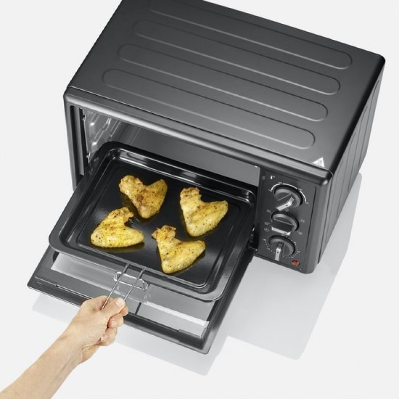 Severin TO 2079 Bak- en Toastoven met Pizzasteen & Draaispit - Hetelucht - 20 Liter - 1600 W