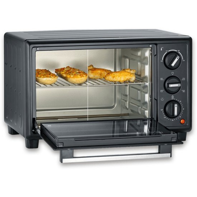 Severin TO 2079 Bak- en Toastoven met Pizzasteen & Draaispit - Hetelucht - 20 Liter - 1600 W