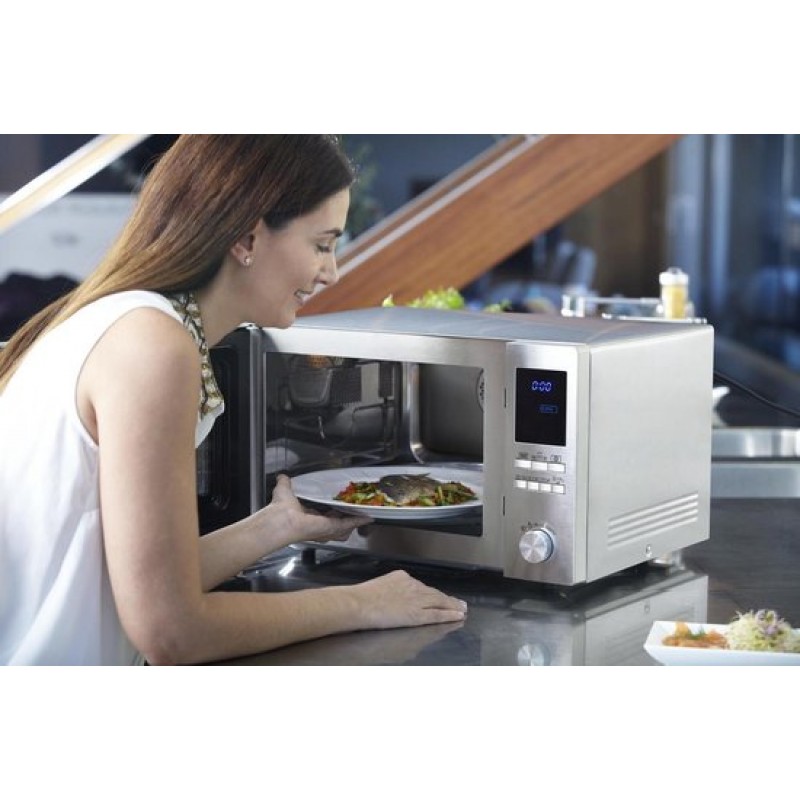 Sharp R-982 STWE - Combi-magnetron - vrijstaand - RVS