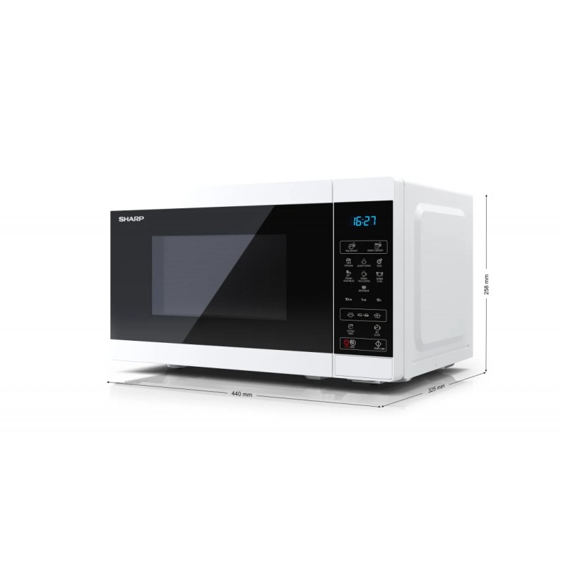 Sharp YC-MS02E-W magnetron Zwart, Wit Solo-magnetron Aanrecht 20 l 800 W